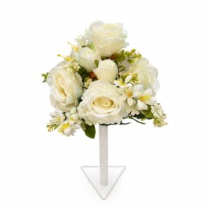Kytica ruža s pvc doplnkom white