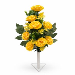 Kytica ruža ležatá s pvc doplnkami x18 yellow