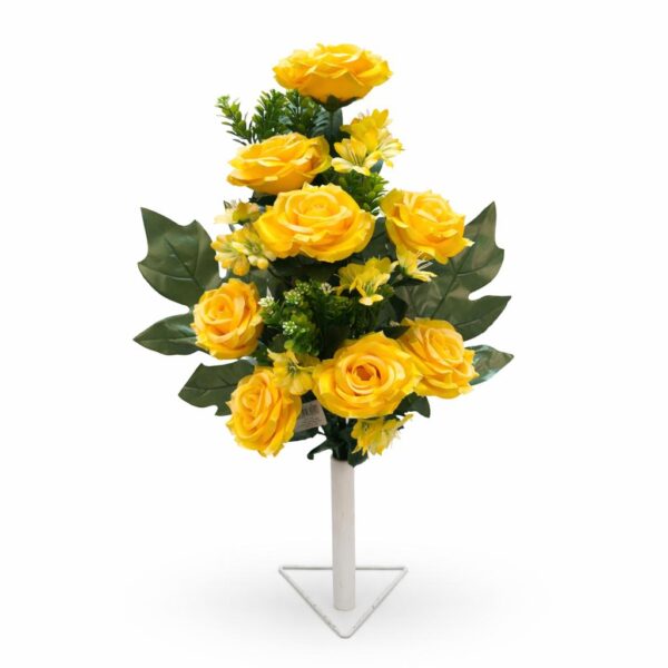 Kytica ruža ležatá s pvc doplnkami x18 yellow