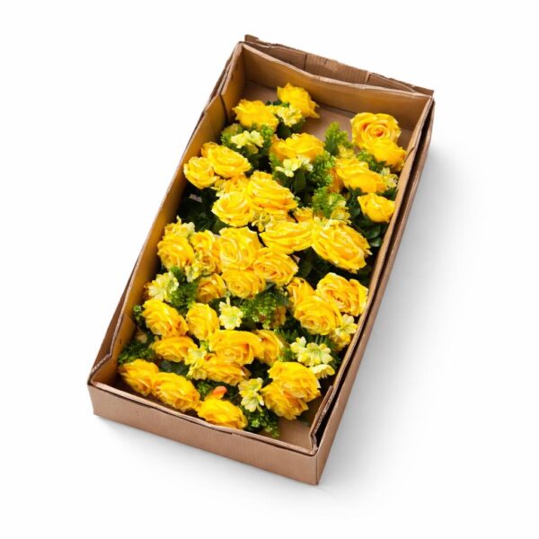 Kytica ruža ležatá s pvc doplnkami x18 yellow – Obrázok 2