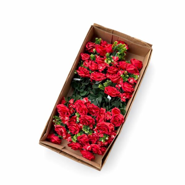 Kytica ruža ležatá s pvc doplnkami x18 red – Obrázok 2