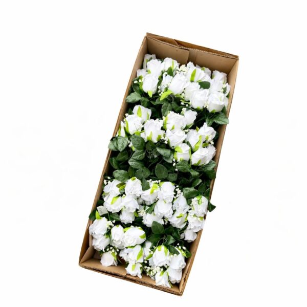 kytica ruža puk s gypso x10 white – Obrázok 2