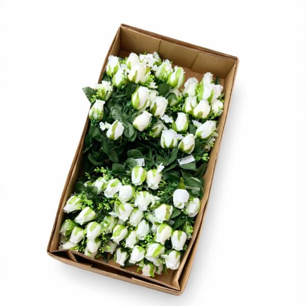 kytica ruža puk,PVC gypsa x18 white – Obrázok 2