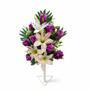 Kytica ležatá ruža puk s ľaliou x18 purple