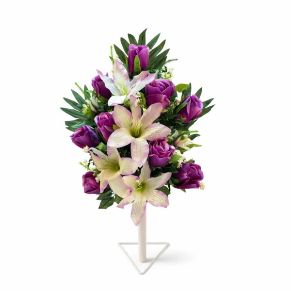 Kytica ležatá ruža puk s ľaliou x18 purple