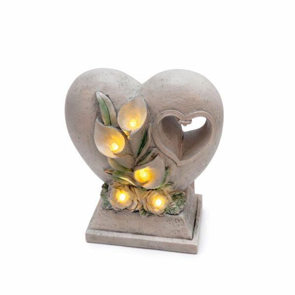 Srdce solár resin led 15x8x17cm
