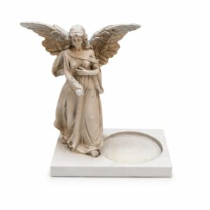 Anjel s perom na podstave 27cm polyresin