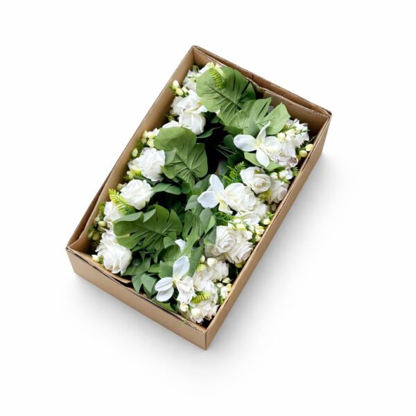 Kytica ruža s orchideou x18 cream – Obrázok 2