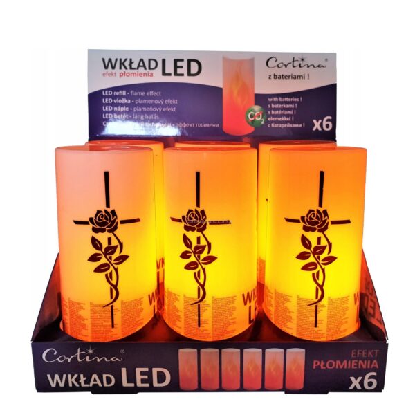 LED náplň Kríž s efektom plameňa